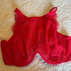 Victoria's Secret Red Lace High-Neck Underwire Bralette